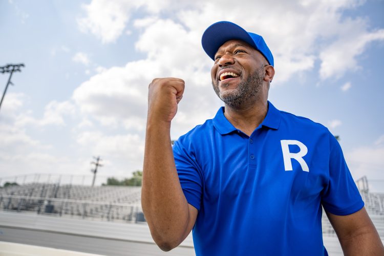 Man Celebrating at Stadium