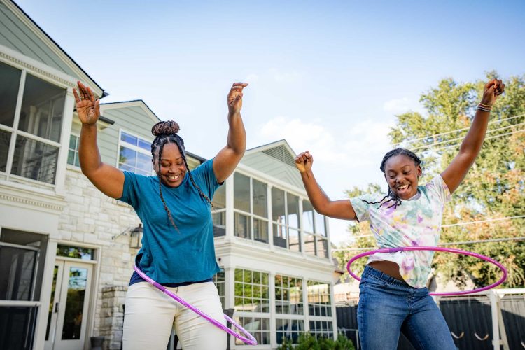 Backyard Hula Hooping Fun