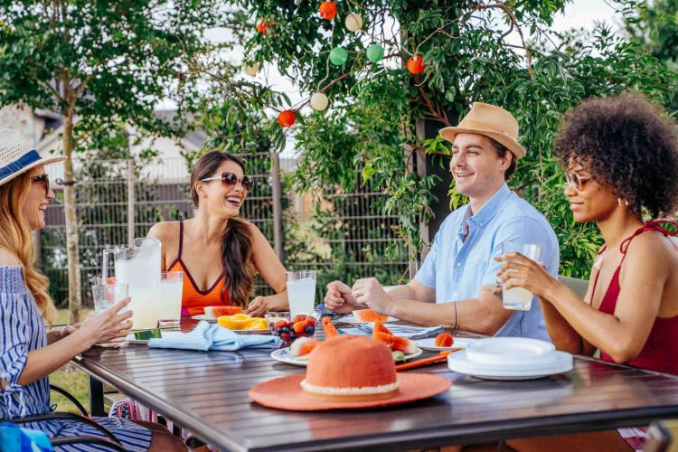Friends Relaxing in Garden