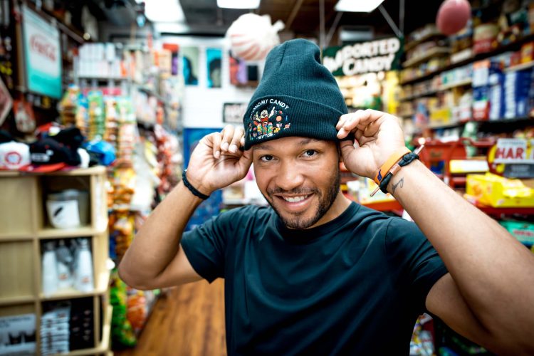 Jalen Brunson Trying on Economy Candy Hat ()