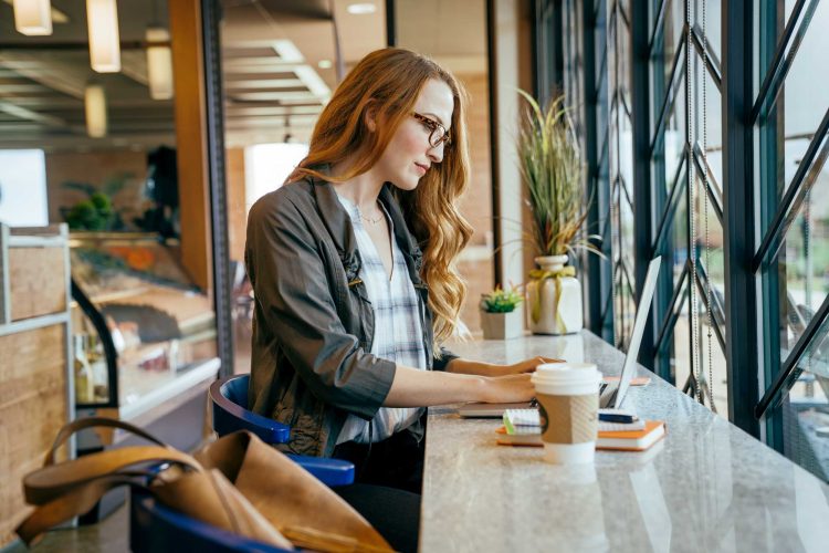Remote Work in Coffee Shop