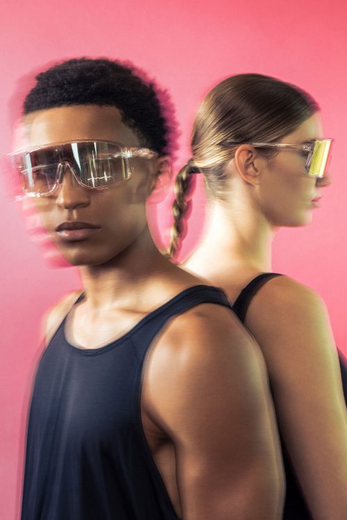 blurred portriait couple wearing glasses texas