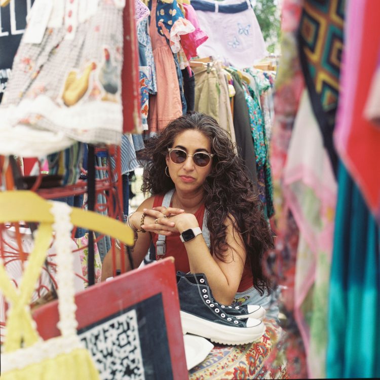woman sunglasses vintage clothing austin