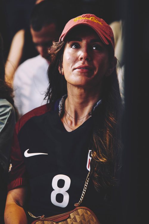 woman wearing number soccer jersey